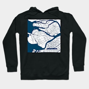 Kopie von Kopie von Kopie von Kopie von Kopie von Kopie von Kopie von Kopie von Kopie von Kopie von Lisbon map city map poster - modern gift with city map in dark blue Hoodie